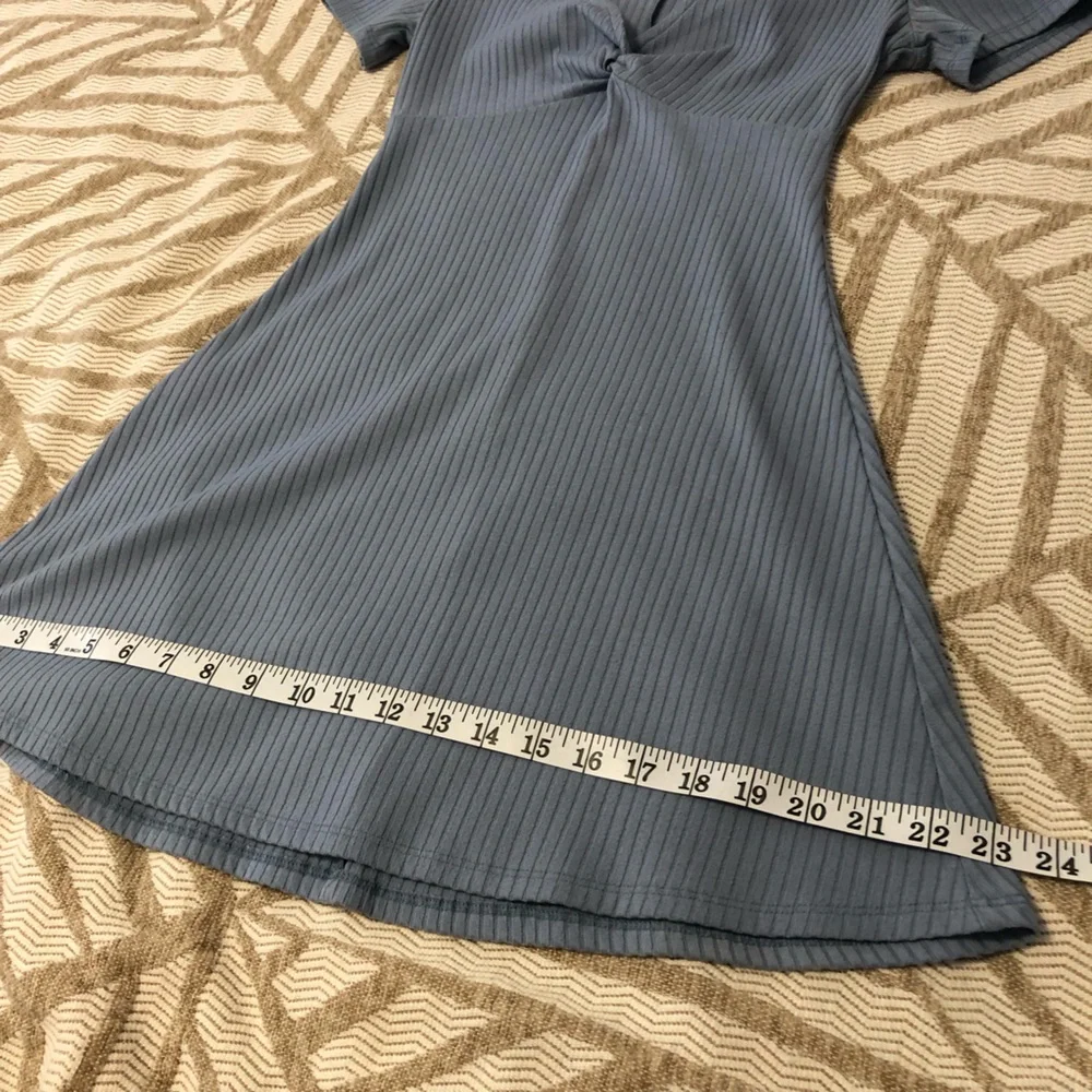 Forever 21 Light Blue Ribbed Twist-Front Mini Dress - Picture 5 of 10